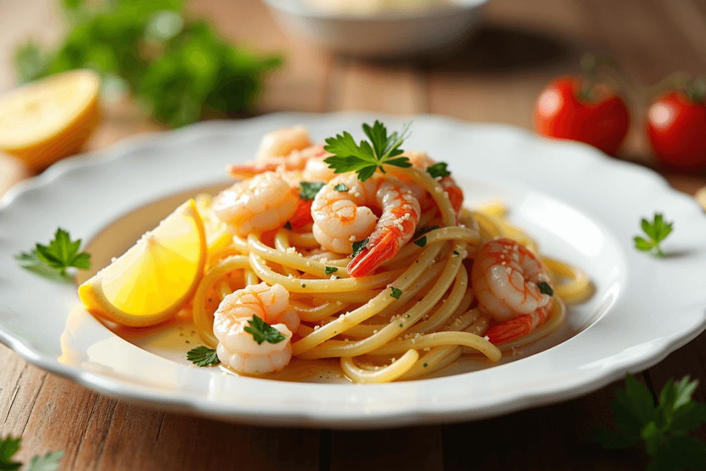 Garlic Butter Shrimp Pasta 🍤🍝