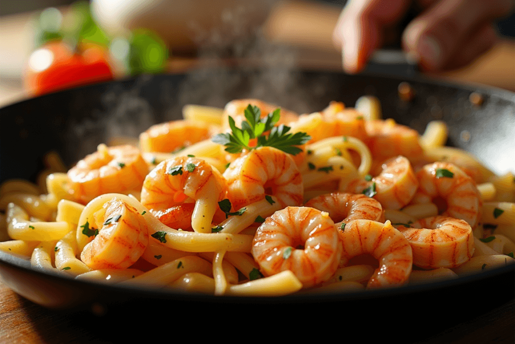 Garlic Butter Shrimp Pasta 🍤🍝
